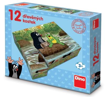 Drewniane klocki obrazkowe Krecik 12el. Wydawca: Dino Toys. SmakLiter.pl Opakowanie Drewniane klocki obrazkowe Krecik 12el