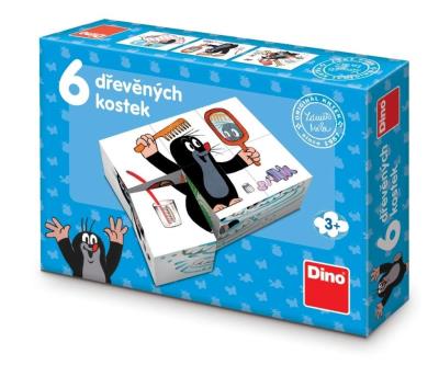 Drewniane klocki obrazkowe Krecik 6el. Wydawca: Dino Toys. SmakLiter.pl Opakowanie Drewniane klocki obrazkowe Krecik 6el