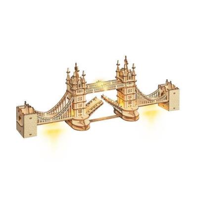 Opakowanie Drewniane Puzzle 3D LED Tower Bridge