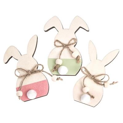 Opakowanie Drewniane zajączki pastelowe mix 10cm 3szt