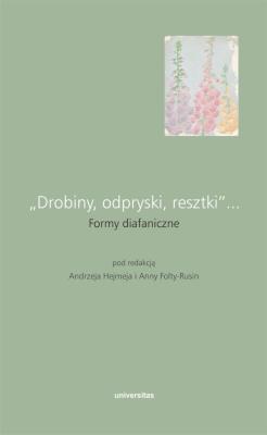 Okładka książki „Drobiny, odpryski, resztki”... Formy diafaniczne