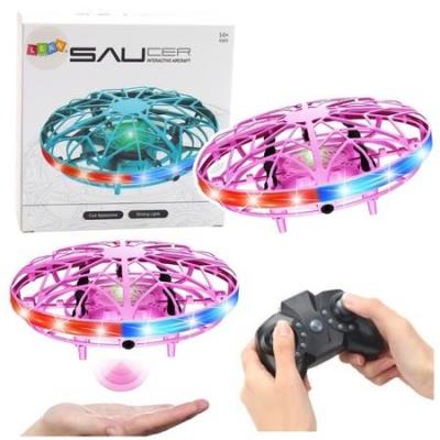 Opakowanie Dron UFO sterowany ręką ze światłem różowy