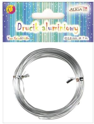 Opakowanie Drucik aluminiowy srebrny 0,8mm/7 DA-0807