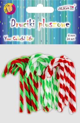 Opakowanie Druciki pluszowe laski świąteczne 11cm 24szt