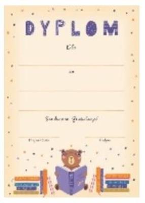 Dyplom A4 Miś czyta. Wydawca: Henry. SmakLiter.pl Opakowanie Dyplom A4 Miś czyta