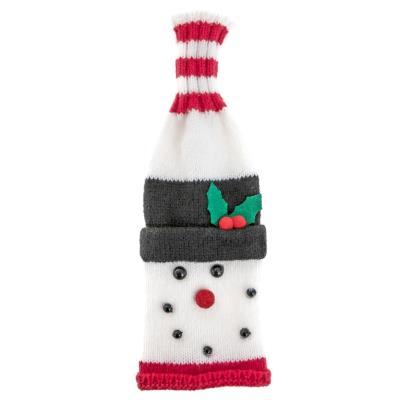 Opakowanie Dzianinowy pokrowiec na butelkę - bałwanek