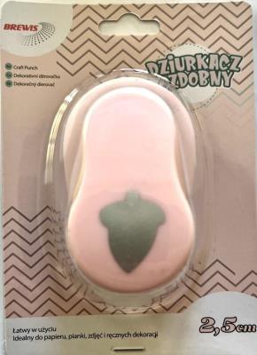 Dziurkacz ozdobny Żołądź 2.5cm. Wydawca: Brewis. SmakLiter.pl Opakowanie Dziurkacz ozdobny Żołądź 2.5cm
