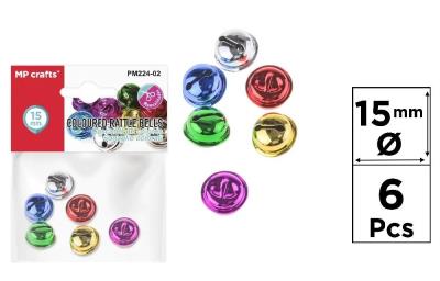 Opakowanie Dzwonek kolorowy 15mm 6szt