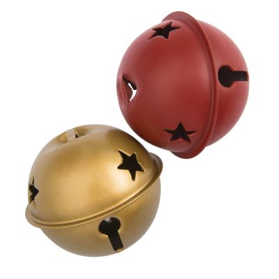 Opakowanie Dzwonki metalowe matowe 6cm bordowe złote 2 szt. DPME-017