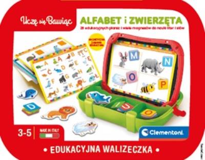 Edukacyjna walizeczka alfabet i zwierzęta 50273. Wydawca: Clementoni. SmakLiter.pl Opakowanie Edukacyjna walizeczka alfabet i zwierzęta 50273