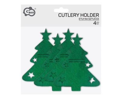 Opakowanie Etui na sztućce Choinka 16,5x20,5cm 4szt