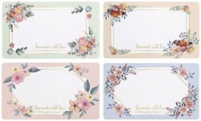 Opakowanie Etykieta samoprzylepna kwiatowe 250szt