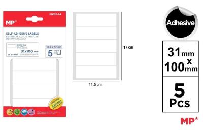 Opakowanie Etykiety samoprzylepne 31x100mm 5ark