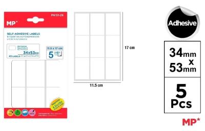 Opakowanie Etykiety samoprzylepne 34x53mm 5ark