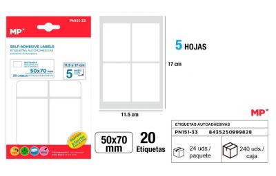 Opakowanie Etykiety samoprzylepne 50x70mm 5ark