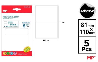 Opakowanie Etykiety samoprzylepne 53x82mm 5ark
