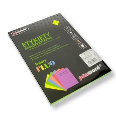 Etykiety samoprzylepne A4 fluo żółte 100ark. Wydawca: POLSIRHURT. SmakLiter.pl Opakowanie Etykiety samoprzylepne A4 fluo żółte 100ark