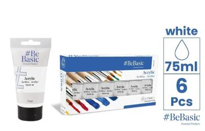 Opakowanie Farba akrylowa - biała 75ml (6szt)