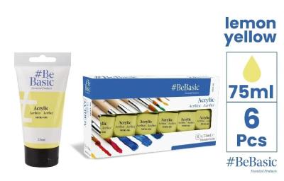 Opakowanie Farba akrylowa - cytrynowy żółty 75ml (6szt)