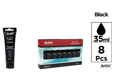Opakowanie Farba akrylowa czarna 35ml (8szt)