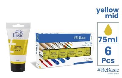 Opakowanie Farba akrylowa - czysty żółty 75ml (6szt)