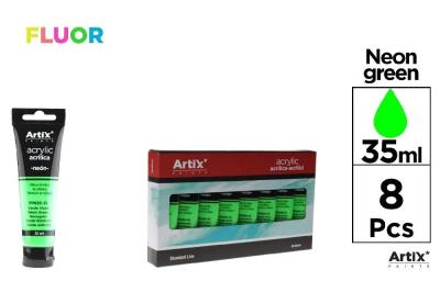 Opakowanie Farba akrylowa fluorescencyjna 35ml zielona (8szt)