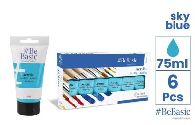 Opakowanie Farba akrylowa - jasny niebieski 75ml (6szt)