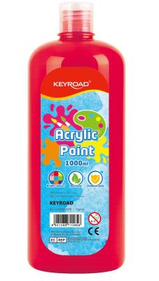 Farba akrylowa KEYROAD butelka 1000ml czerwona. Wydawca: Keyroad. SmakLiter.pl Opakowanie Farba akrylowa KEYROAD butelka 1000ml czerwona
