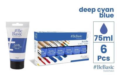 Opakowanie Farba akrylowa - niebieski cyjan 75ml (6szt)