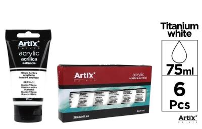 Opakowanie Farba akrylowa tytanowy biały 75ml (6szt)