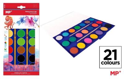 Opakowanie Farba akwarelowa z pędzelkiem 21 kolorów