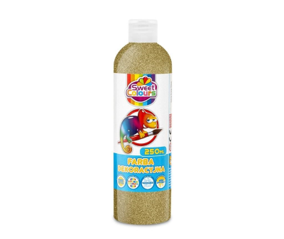 Opakowanie Farba dekoracyjna brokatowa złota 250ml
