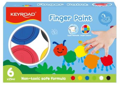 Opakowanie Farby do malowania palcami KEYROAD 6 kolorów
