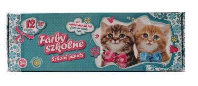 Opakowanie Farby szkolne Kotki 12kol 20ml ASTRA