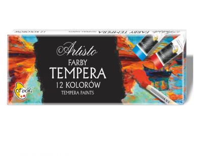 Opakowanie Farby tempera 12 kolorów w tubie
