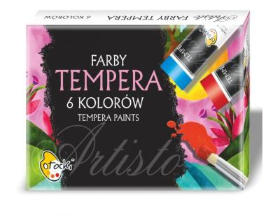 Opakowanie Farby tempera 6 kolorów w tubie