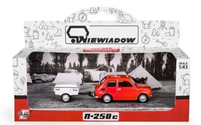 Opakowanie Fiat 126p + przyczepa Niewiadów Krótka czerwony