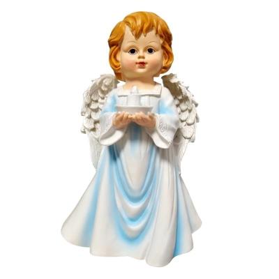 Opakowanie Figurka Anioł ze Świeczką - Niebieski 22cm