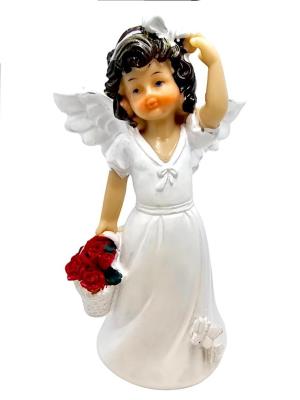 Opakowanie Figurka Aniołek koszyk z kwiatami 15cm