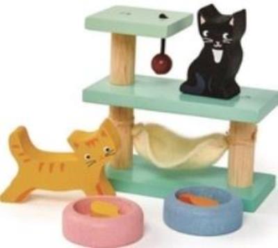 Opakowanie Figurki kotki z akcesoriami drewniane