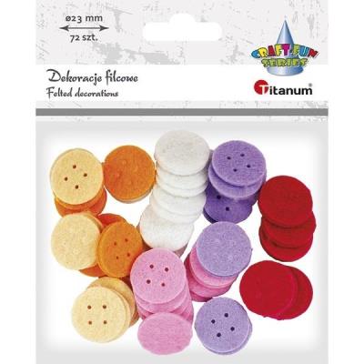 Opakowanie Filcowe guziki mix kolorów 72szt