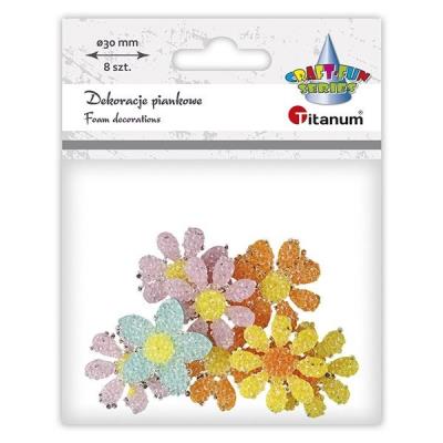Opakowanie Filcowe kwiaty z koralikami 30mm 3 wzory 8szt