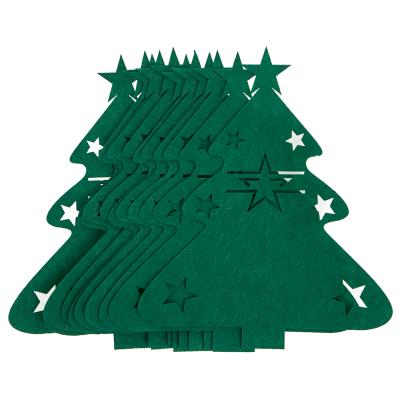 Opakowanie Filcowe podkładki pod sztućce zielone choinki 12sz