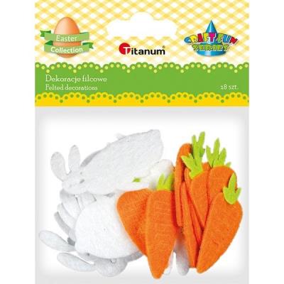 Opakowanie Filcowe zające białe 48x52mm 18szt