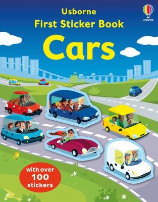 First Sticker Book Cars wer. angielska. Autor: Simon Tudhope, Sébastien Telleschi. SmakLiter.pl Okładka książki First Sticker Book Cars wer. angielska