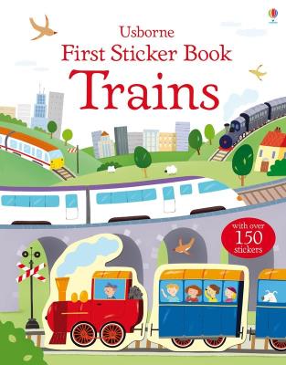 Okładka książki First Sticker Book Trains wer. angielska