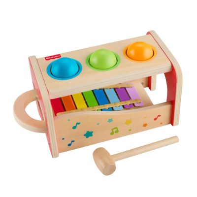 Fisher-Price Drewniane cymbałki z przebijakiem. Wydawca: Fisher- Price. SmakLiter.pl Opakowanie Fisher-Price Drewniane cymbałki z przebijakiem