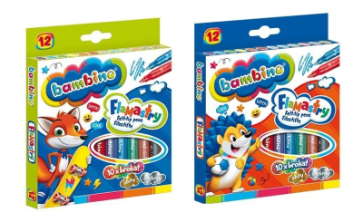 Opakowanie Flamastry brokatowe BAMBINO 12 kolorów