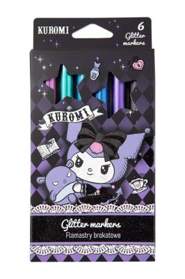 Opakowanie Flamastry brokatowe Kuromi  6 kolorów pastel