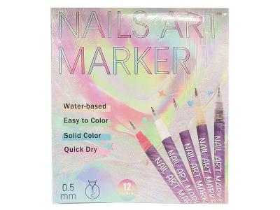 Opakowanie Flamastry do malowania paznokci 12 kolorów